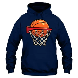 I Love Play Baseketball Hoodie - Navy