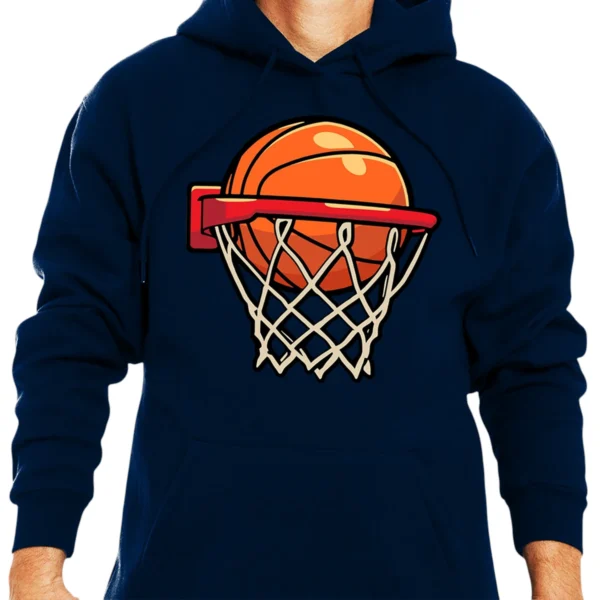 I Love Play Baseketball Hoodie - Navy