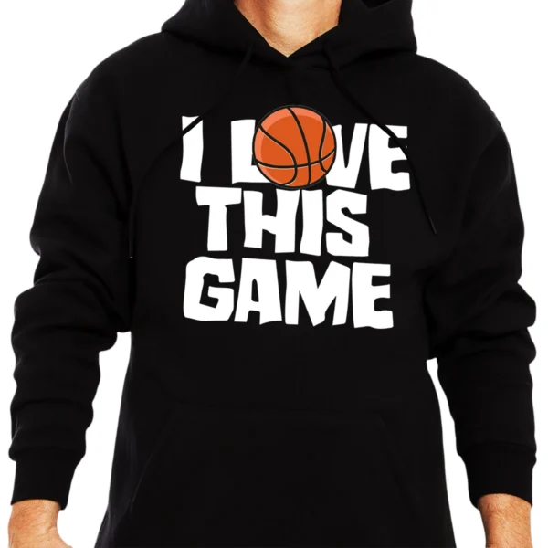 I Love This Game Baseketball Hoodie - Black