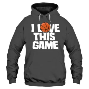 I Love This Game Baseketball Hoodie - DarkGrey
