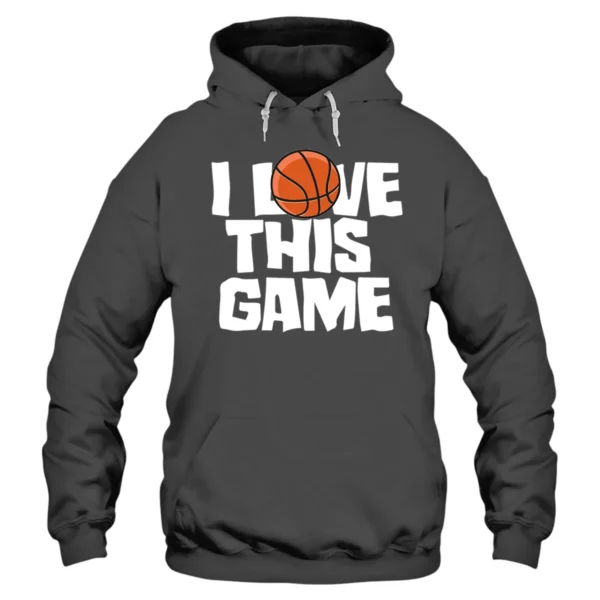 I Love This Game Baseketball Hoodie - DarkGrey