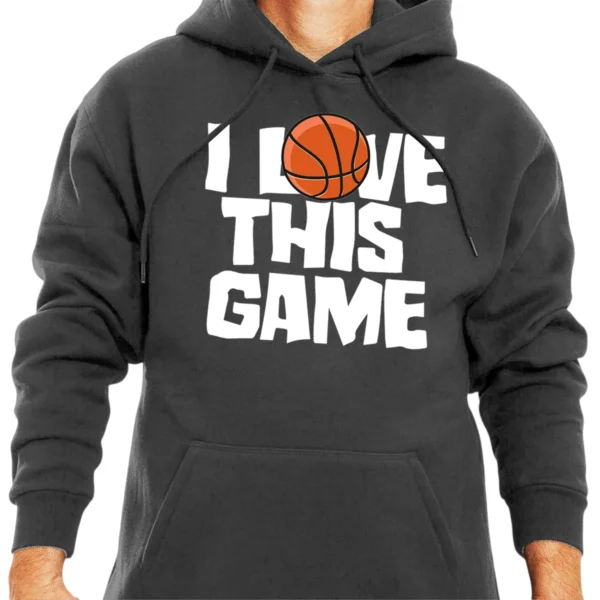 I Love This Game Baseketball Hoodie - DarkGrey