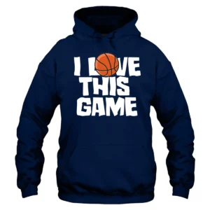 I Love This Game Baseketball Hoodie - Navy