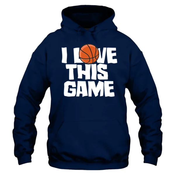 I Love This Game Baseketball Hoodie - Navy