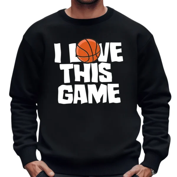 I Love This Game Baseketball Sweatshirt - Black