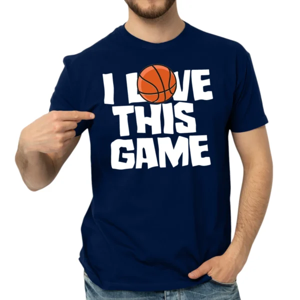 I Love This Game Baseketball Tshirts - Navy