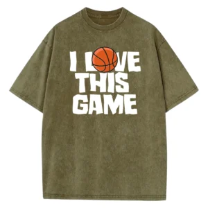 I Love This Game Basketball Washed Tshirts