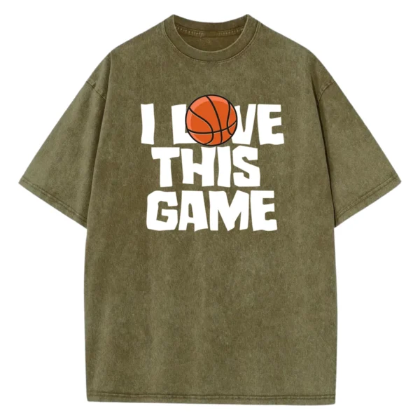 I Love This Game Basketball Washed Tshirts