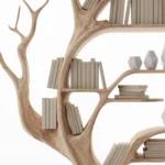 Handcrafted Tree Bookshelf Wall Mounted Live Edge
