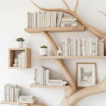 Handcrafted Tree Bookshelf with Integrated Reading Chair