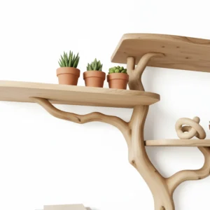 Handcrafted Tree Branch Bookshelf – Eco-Friendly Home Decor2