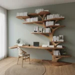 Handmade Floating Live Edge Side Table – Rustic Natural Wood Console for Entryway