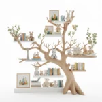 Handmade Tree Bookshelf - Natural Wood Kids Bedroom Decor