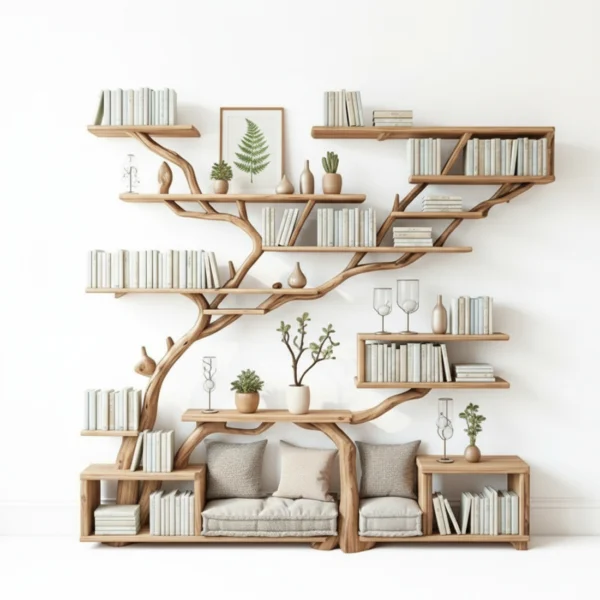 Handmade Wooden Wall Shelf with Branch Design - Bring Nature Indoors
