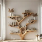 Solid Wood Floating Branch Shelf for Nature-Inspired Spaces