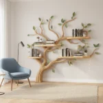 Tree Bookshelf - Handcrafted Wooden Wall Shelf with Natural Branch Design