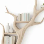 Tree-Shaped TV Stand & Bookshelf Unit - Handcrafted Solid Wood Wall Display