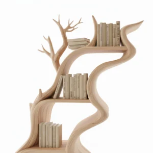 Unique Natural Bookshelf Modern Tree Bookcase Home Decor2
