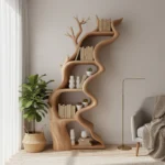 Unique Natural Bookshelf Modern Tree Bookcase Home Decor