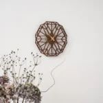 Geometric Polygon Wooden Wall Clock - Modern Abstract Art