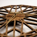 Geometric Polygon Wooden Wall Clock - Modern Abstract Art