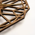 Geometric Polygon Wooden Wall Clock - Modern Abstract Art