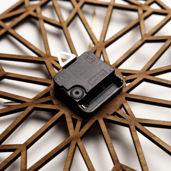 Geometric Polygon Wooden Wall Clock - Modern Abstract Art