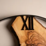 Handcrafted Live Edge Olive Wood Wall Clock - Rustic Wall Decor