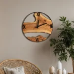 Handcrafted Live Edge Olive Wood Wall Clock - Rustic Wall Decor