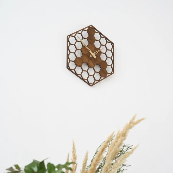 Handmade Honeycomb Hexagon Wall Clock