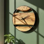Handmade Natural Live Edge Olive Wood Art Clock