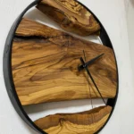 Handmade Natural Live Edge Olive Wood Art Clock