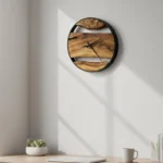 Handmade Natural Live Edge Olive Wood Art Clock