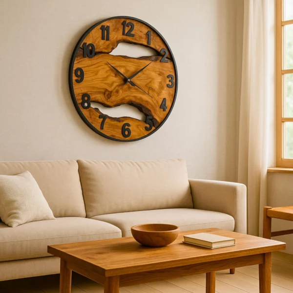 Handmade Olive Wood Wall Clock That Elevates Every Hour
