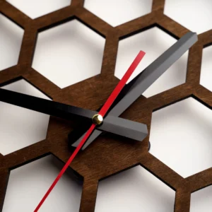 Hexagonal Honeycomb Wooden Wall Clock2
