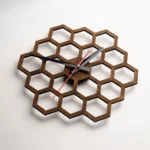 Hexagonal Honeycomb Wooden Wall Clock