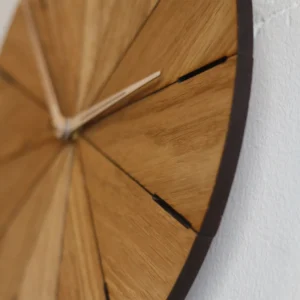 Modern Oak Wood Wall Clock – Geometric Wood Art2