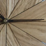 Modern Oak Wood Wall Clock - Geometric Wood Art
