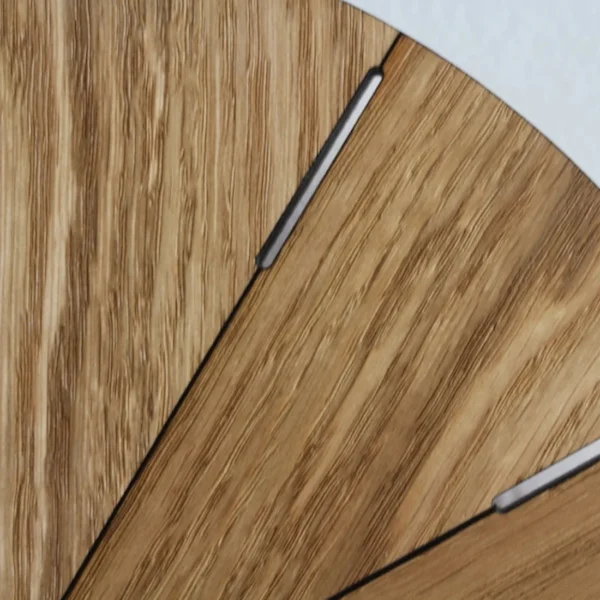 Modern Oak Wood Wall Clock - Geometric Wood Art