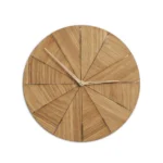 Modern Oak Wood Wall Clock - Geometric Wood Art