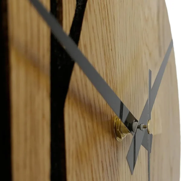 Oak Wood Wall Clock with Tree Design and Silent Mechanism