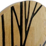 Oak Wood Wall Clock with Tree Design and Silent Mechanism