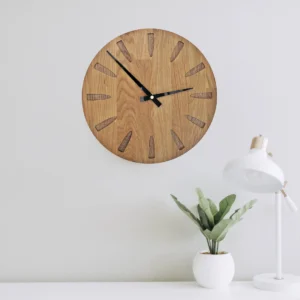 Oak Wooden Wall Clock - Modern Home Decor