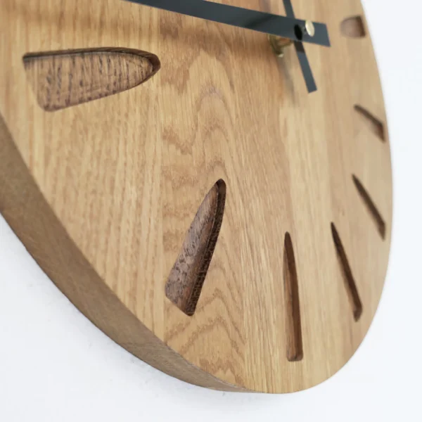 Oak Wooden Wall Clock - Modern Home Decor