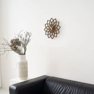 Serene Lotus Flower Wooden Wall Clock