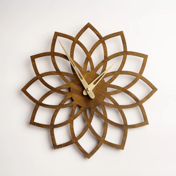 Serene Lotus Flower Wooden Wall Clock