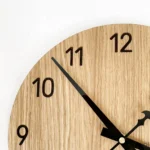 Silent Modern Oak Wooden Wall Clock - Handcrafted Elegance