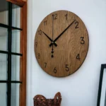 Silent Modern Oak Wooden Wall Clock - Handcrafted Elegance
