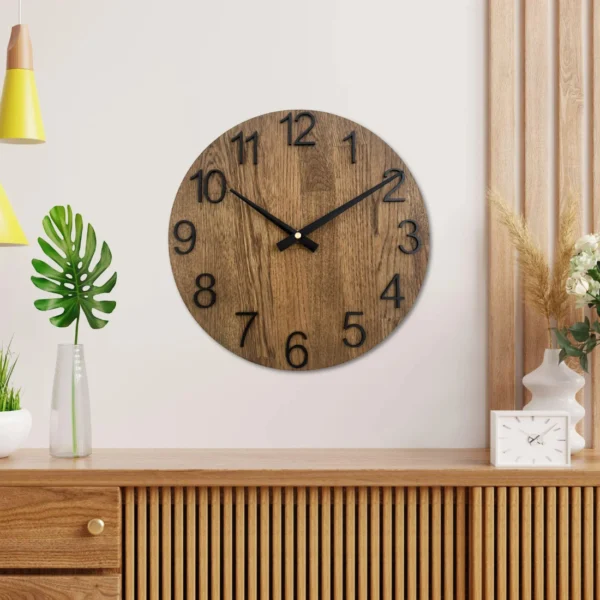 Solid Oak Wooden Wall Clock Handcrafted