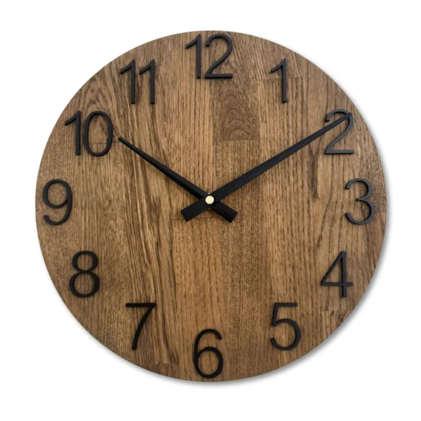 Solid Oak Wooden Wall Clock Handcrafted